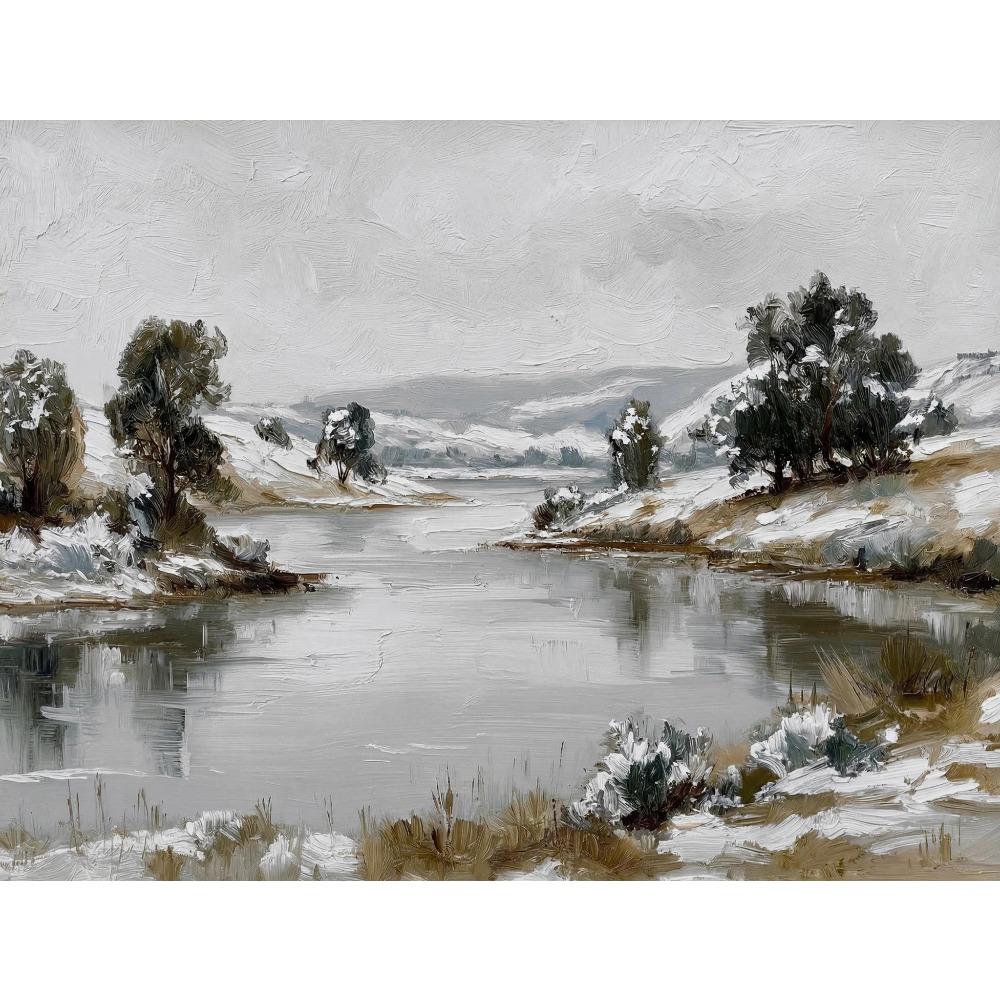 Minimal Landscape Vintage Winter Posters Tree Sketch Farmhouse Modern Prints Canvas Painting Wall Picture Home Living Room Decor