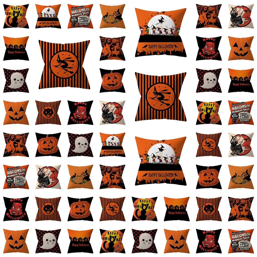 Super Soft Halloween Pumpkin Throw Pillow Case For Cozy Sofa And Festive Home Decor
