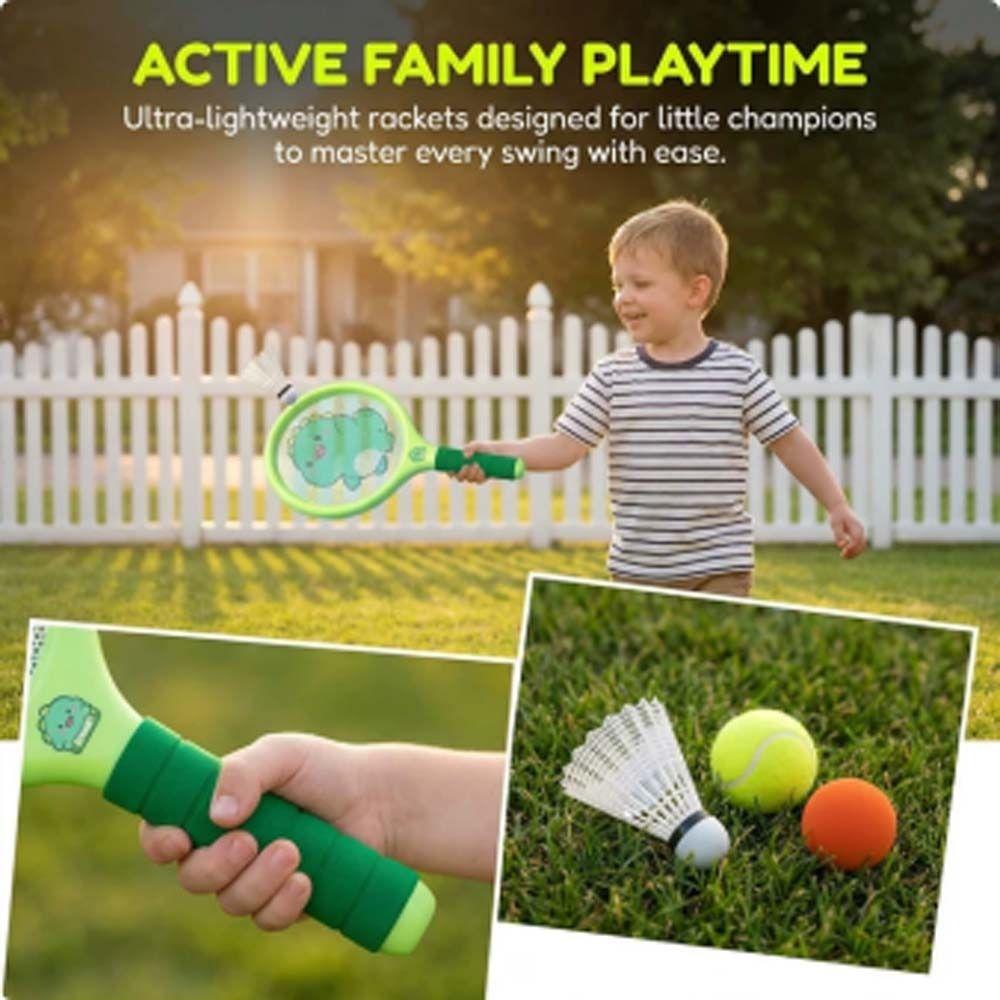 Portable Badminton Tennis Set Anti-slip Badminton Children’s Toys Plastic Rackets with Ball Kids