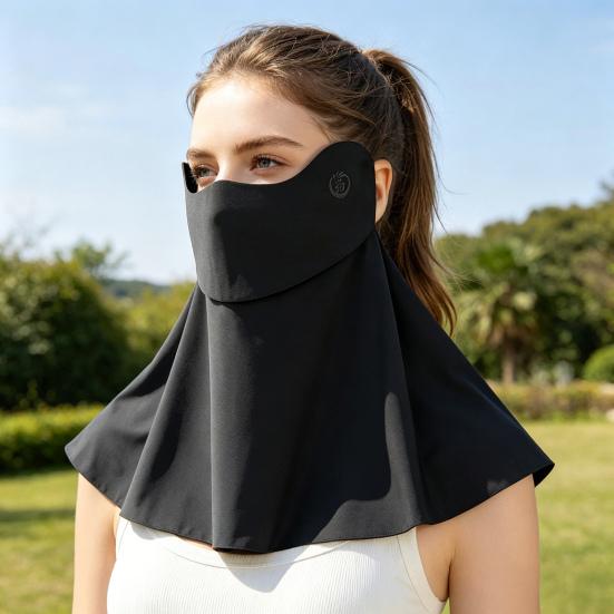 Face Guard Breathable Ice Silk Cooling Full Face Neck Cover Sun Protection Face Shield Outdoor Activities Summer Face Guard