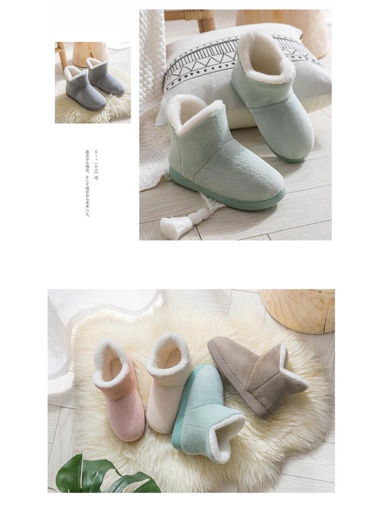 Lidani Women's Winter Postpartum Plush Cotton Slippers with Heel, Thick Sole Indoor Shoes, Fluffy for Couples.