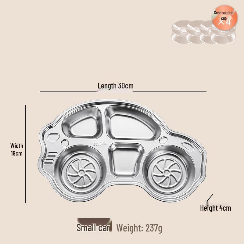 316 Stainless Steel Children's Divided Plate - Food Grade Infant Tableware for Boys & Girls