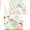 Wowjimi Curved 6 6 Floral Wavy Highlighter Roller Dual Color Heart Office Writing Instruments Pens, Types, Colors, Water-Based Pens, Pattern, Line,