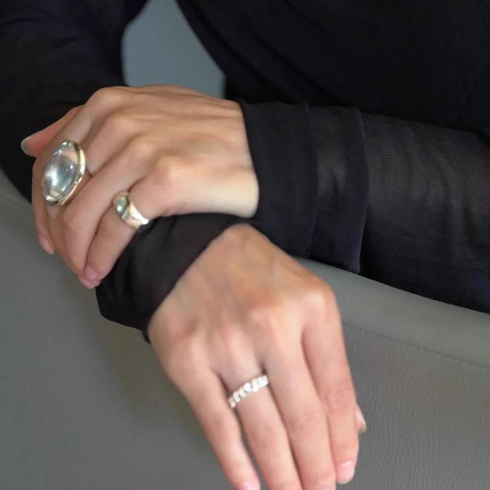 Design Retro Oval Transparent Acrylic Water Drop Rings for Women Men Charm Trendy Adjustable Finger Party Jewelry Gift