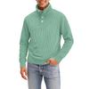 Men's Four-Button Pullover Sweatshirt, Solid Color, High Neck, Long Sleeve