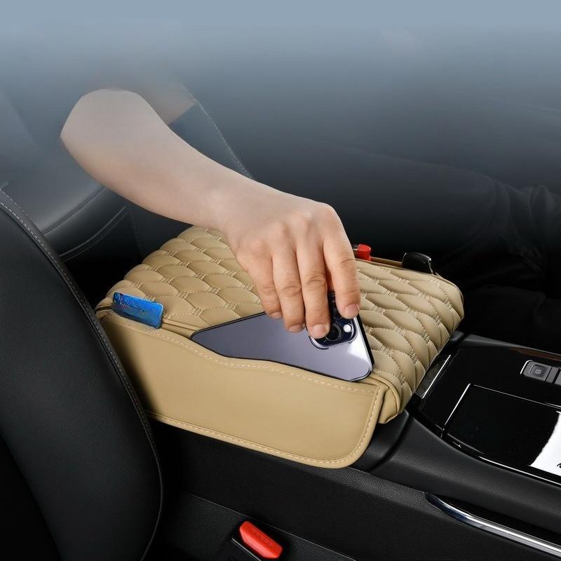 Universal Car Armrest Mat With Storage Bag Center Console Auto Armrests Storage Box Cover Pad Arm Rest Protection Cushion