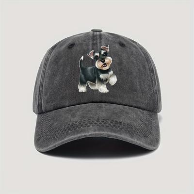Fantasy Schnauzer Print Baseball Cap  Soft Cotton Adjustable New Years Themed Lightweight Button Closure