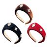 Black Velvet Headband Featuring White Pearls Decoration for Women's Vintage Holiday Fashion Hair Accessory for Daily Use