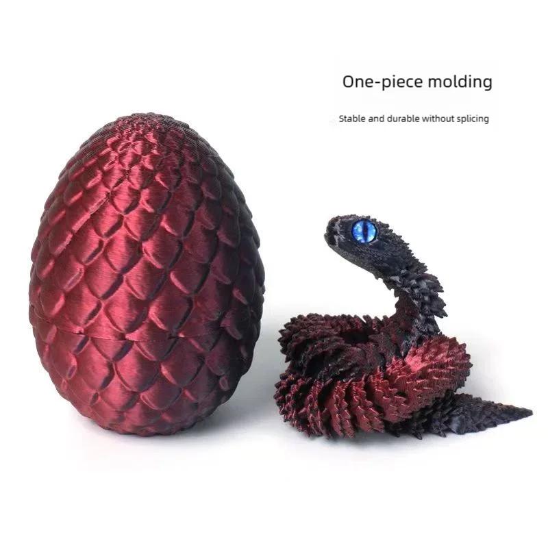 3D printing movable joint simulation cobra snake egg statue creative home decoration sculpture desktop decoration ornament
