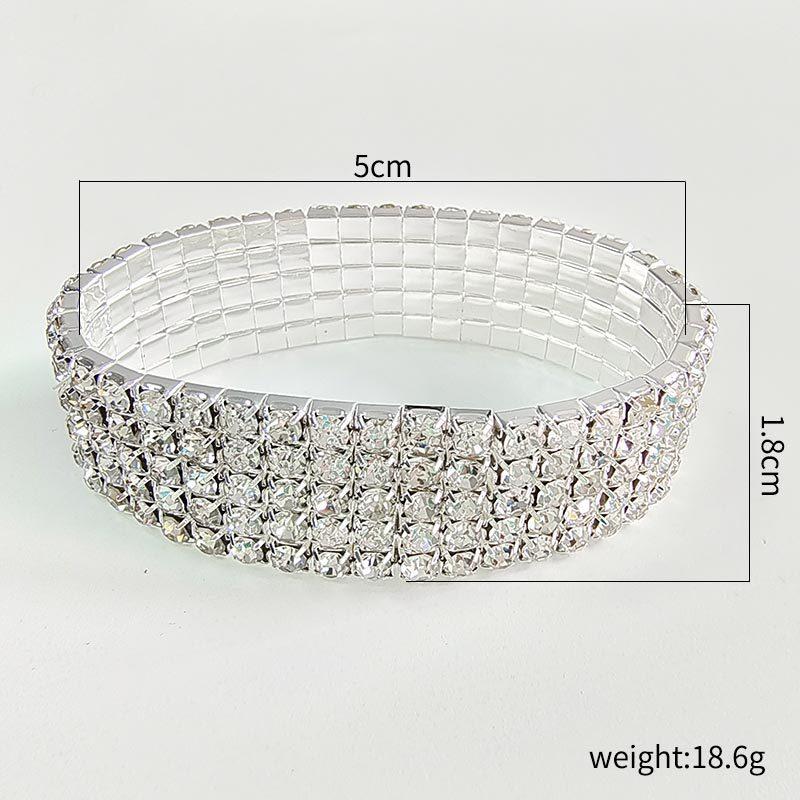 Europe and the United States  Bracelet, Simple INS Style Girl Row Bracelet Female 8 Row Diamond Shiny Combination