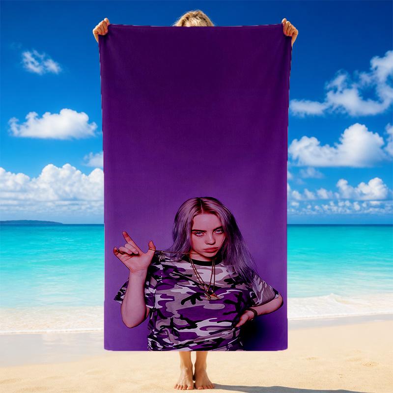Billie Eilish Quick Dry Microfiber Beach Towel Soft Absorbent Sand Resistant Towel For Beach Pool Travel Summer