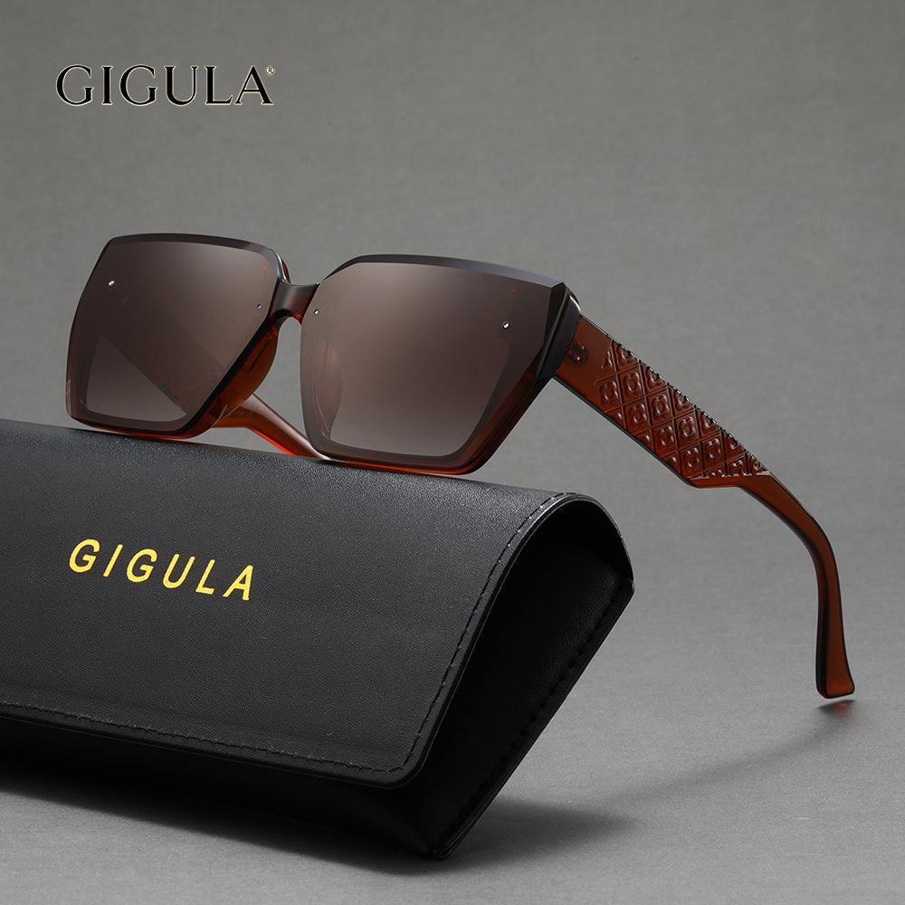 Retro square large frame sunglasses women's high-end sunglasses UV-proof glasses