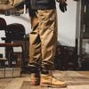 Fall Spring Men Cargo Pants Ankle Banded Loose Wear Resistant Drawstring Elastic Waist Pockets Outdoor Work Trousers