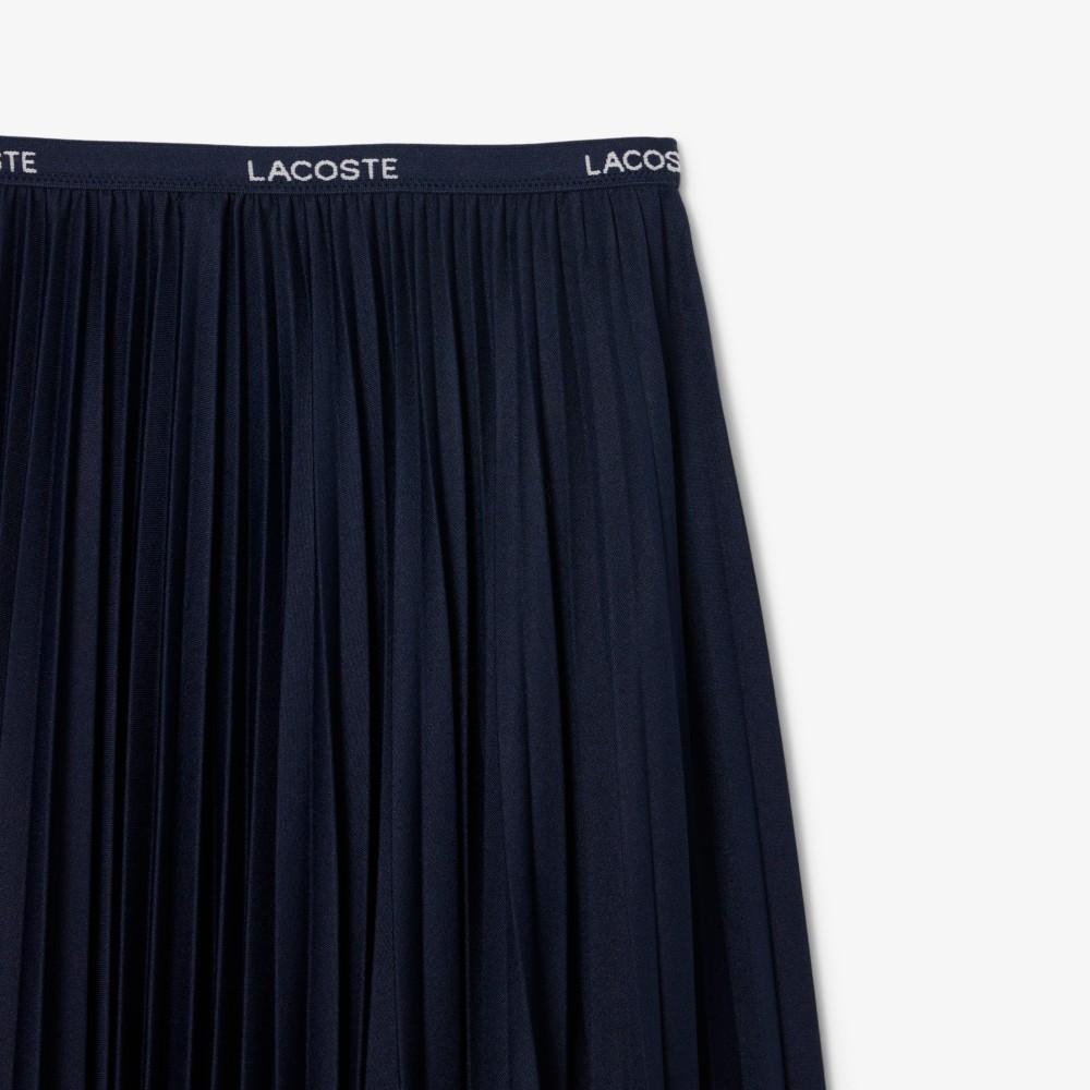 Lacoste Women's Long Pleated Poly Long Skirt JF1402-55N166