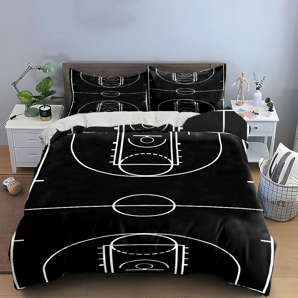 Schema delle linee del campo da basket. Set lenzuola Set copripiumino Copripiumini Federe(1*Copripiumino 2*Federe senza imbottitura piumone)