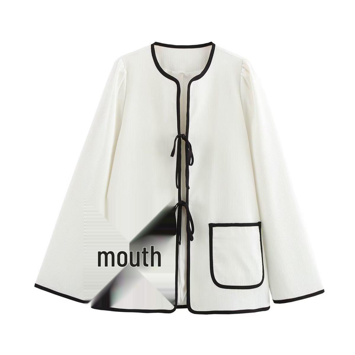 

Женская куртка колор-блок на шнуровке, весна 2025 - Уличная мода L