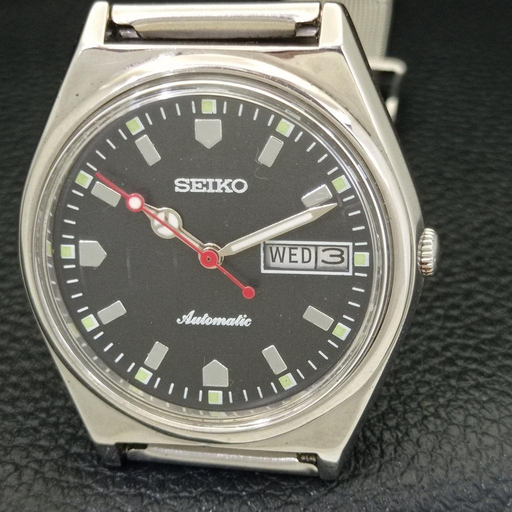 AUTOMATIC VINTAGE SEIKO JAPAN 6309A MENS BLACK COLOR DIAL WATCH a700417-5 R203-a700417