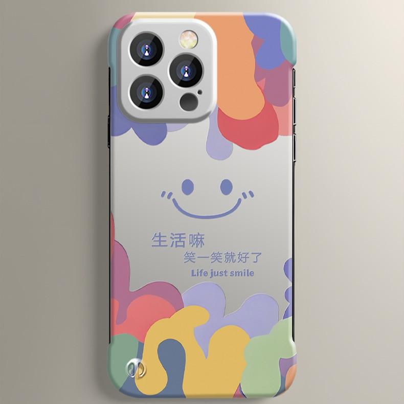 Life Smiley for Apple 16promax New PC Borderless 15 Mobile Phone Case 14pro Cartoon 13