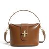 New Genuine Leather Women's Bag Korean Handbag Crossbody Bag Women's Bag Light Luxury Niche High-end Red Capsule Lock Bag