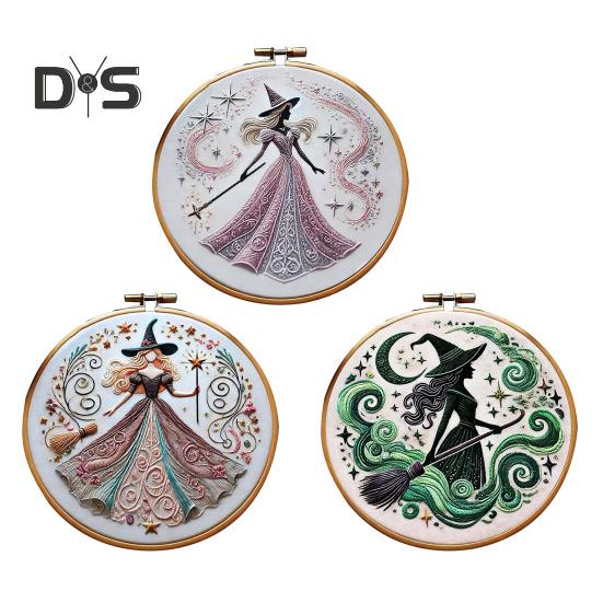 

Набор для вышивания «Розовая ведьма» Набор для вышивания «Сделай сам» Набор для вышивания «Ручная вышивка» для начинающих любителей вышивания 3pcs