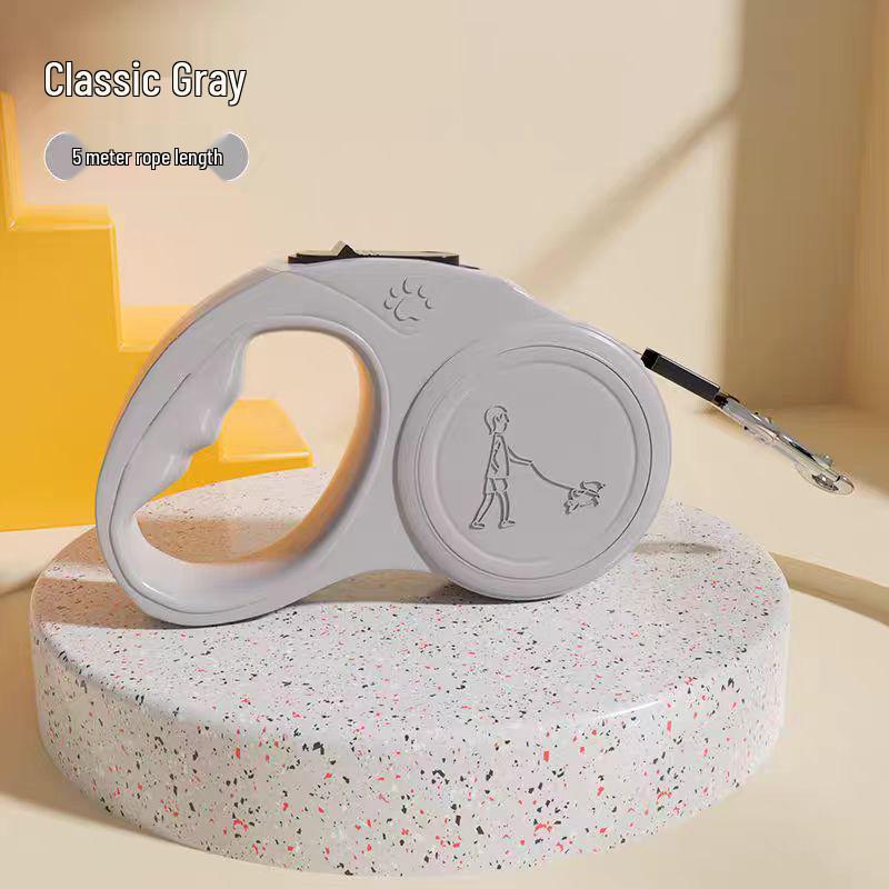

5M Retractable Dog Leash, Automatic for Small to Medium Dogs, Pet Walking Chain for Outdoors 5M сірий колір