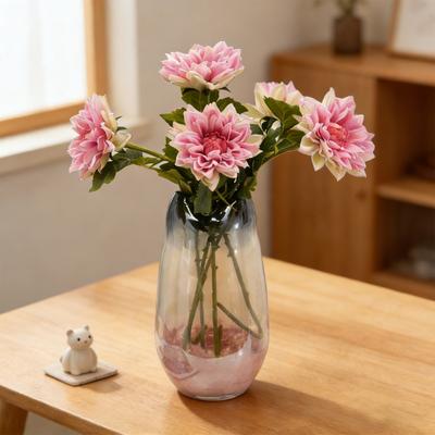 Artificial Dahlias Flower 20 Inch Long Stem Fake Silk Flower for Wedding Bouquets Fall Home Table Decor Floral Arrangements