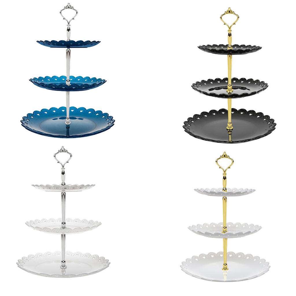 3-Tier Cake Stand Elegant Dessert Cupcake Stand Pastry Serving Tray Platter for Tea Party, Wedding and Birthday