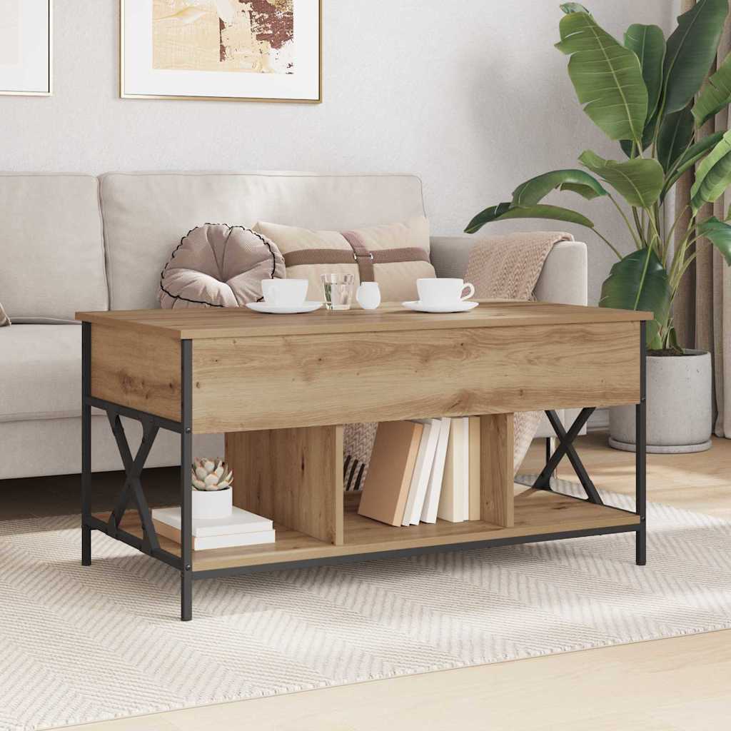 Artisan Oak Coffee Table 100 X 55 X 48.5 Cm Particleboard