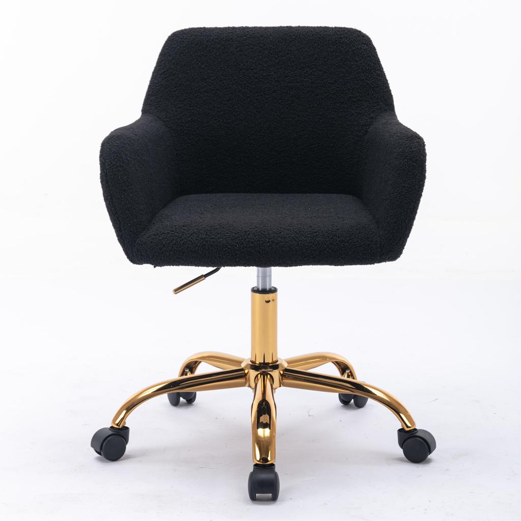 Hengming Faux Fur Home Office Chair,Fluffy Fuzzy Comfortable Makeup Vanity Chair ,Swivel Desk Chair Height Adjustable Dressing Chair for Bedroom