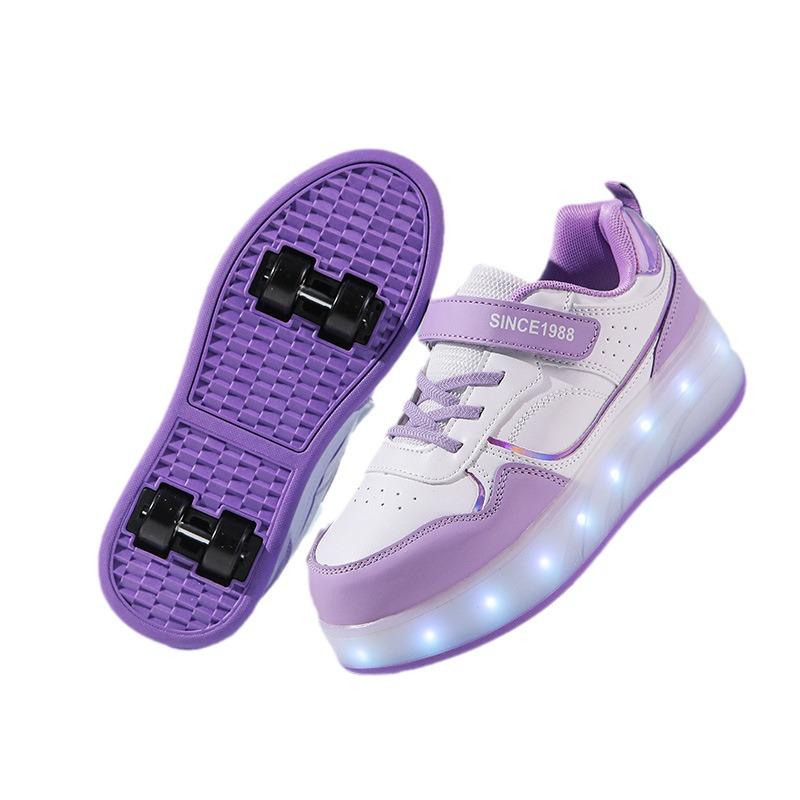 2024 Kids' Four-Wheeled Roller Shoes – Boys' & Girls' Flat-Bottom Sliding Hot Wheels