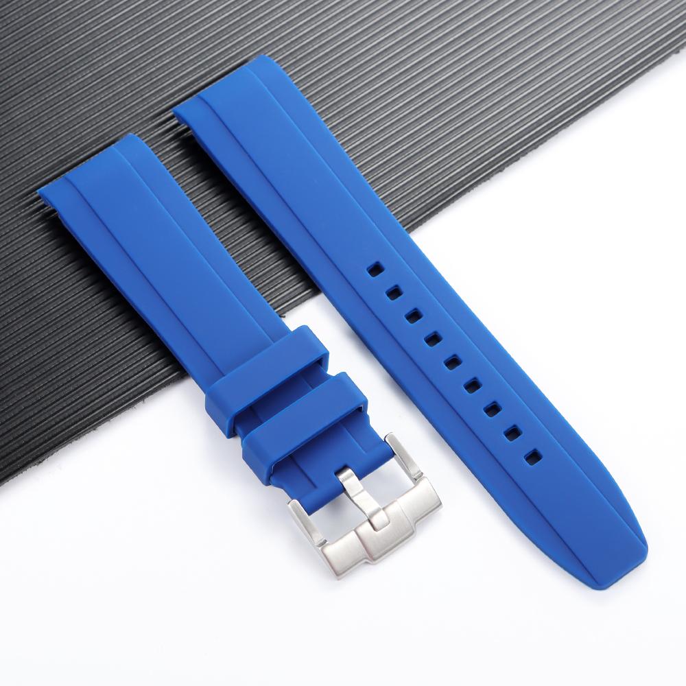 

Высококачественный резиновый ремешок с изогнутым концом 20 мм 22 мм силиконовый ремешок для часов для Swatch для Omega Moonswatch браслет водонепроницаемый браслет 20mm темно-синий