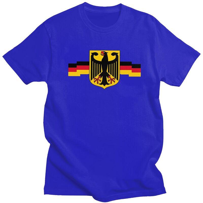 Custom German Eagle On Shield T Shirts for Men Pure Cotton Tee Tops Germany Flag Tshirt Casual Tshirt Clothing