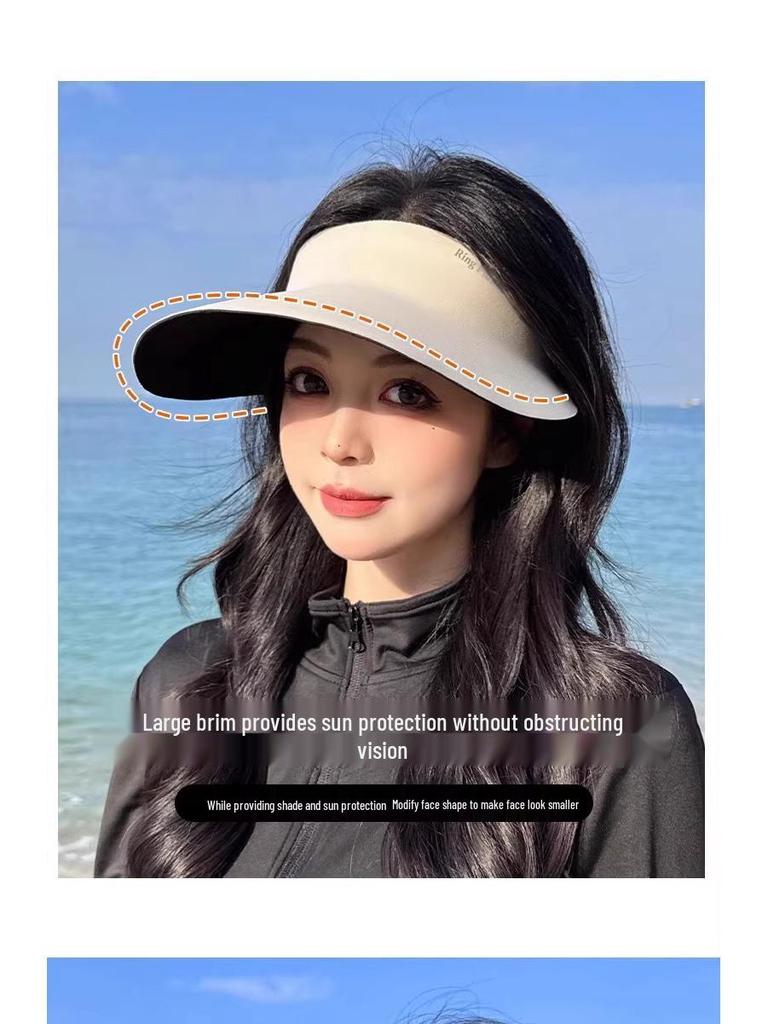 Damen Nahtloser Faltbarer UV-Schutz Sonnenhut für Sommer-Radfahren
