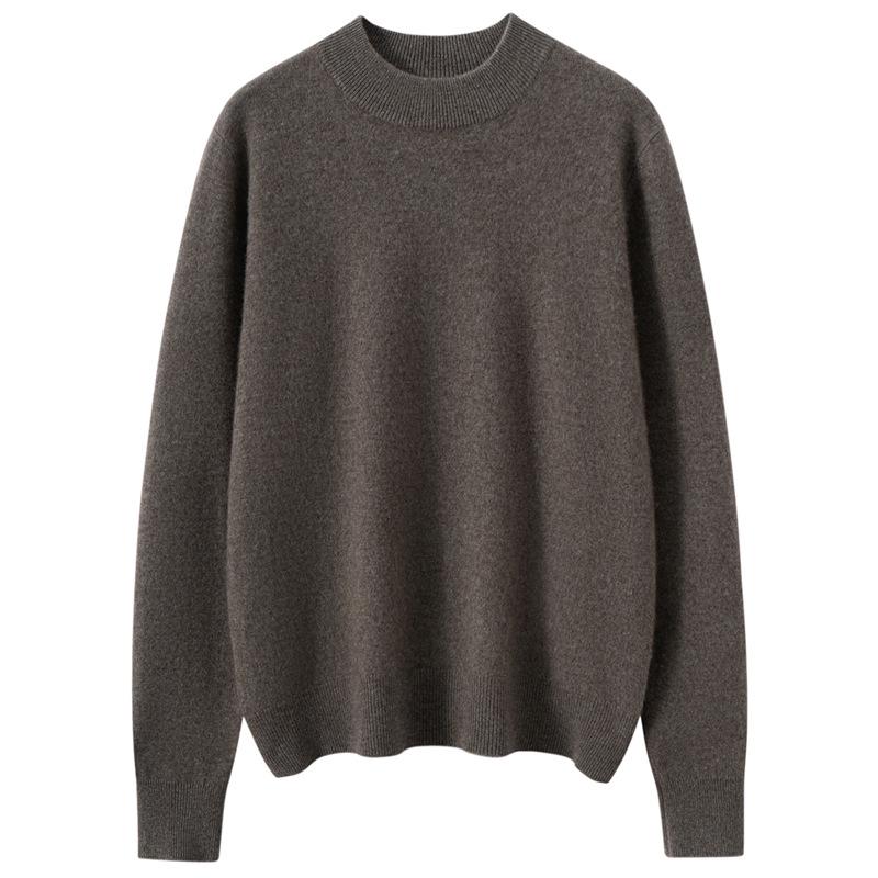 2025 Autumn/Winter Cashmere Knit Women's Half-High Neck Sweater