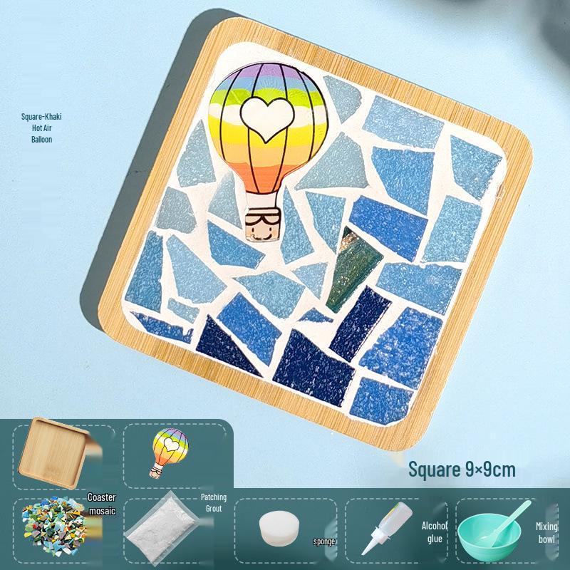 DIY Large Mosaic Coaster Kit: Creative Glass Sticker Pack for Adults & Kids