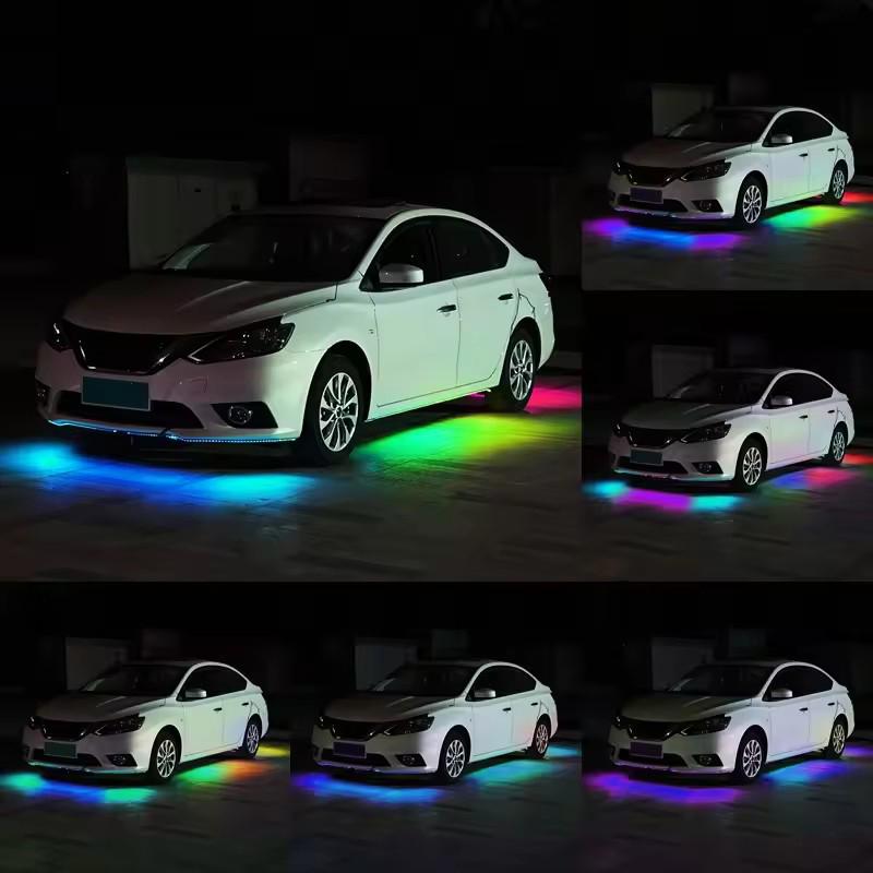 RGB Exterior Car LED Strip APP Remote Control LED Strip Under Car Tube Underglow Underbody System Neon Light