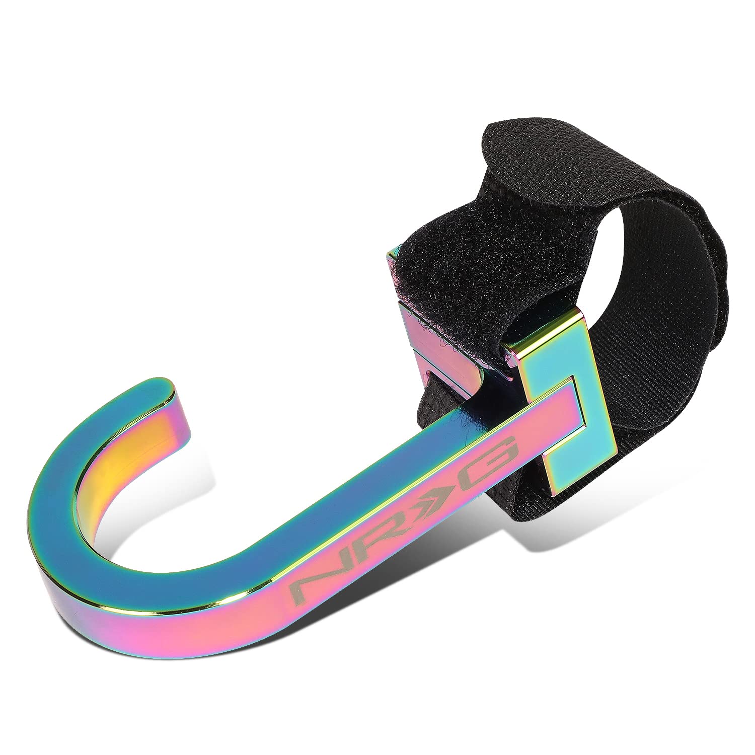 

NRG Innovations Handle CNC Aluminum Neochrome Anodized with Adjustable Nylon Strap for Storing Wheels STR-100MC Hook,