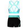 Completo Sportivo da Ragazza Senza Maniche Scollo a U Spalline Incrociate sulla Schiena Crop Top Stampato Pantaloncini a Vita Bassa Elastica