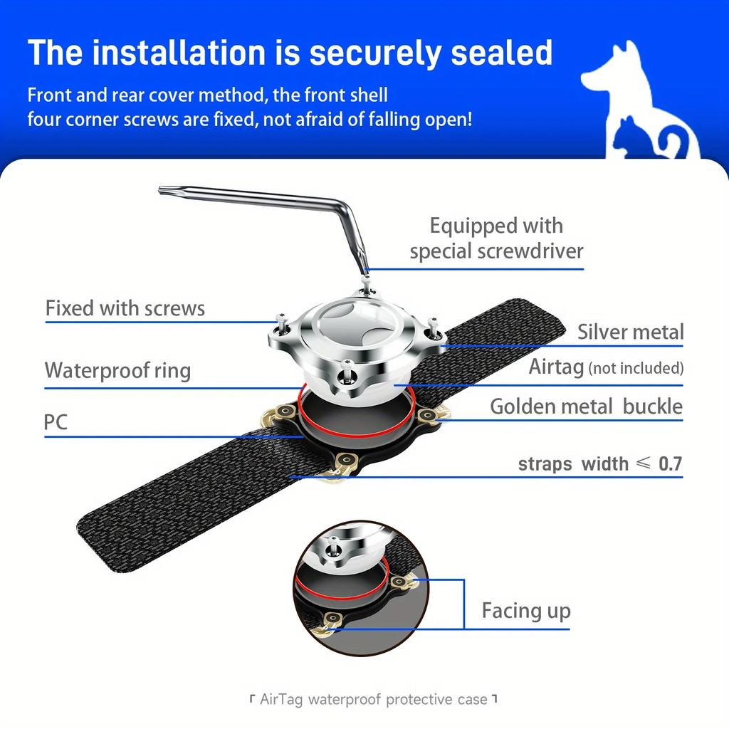 High Quality Multi Color AirTag Case for Dog and Cat Collar Waterproof Silicone Air Tag Protective Case Air Tag Waterproof Case