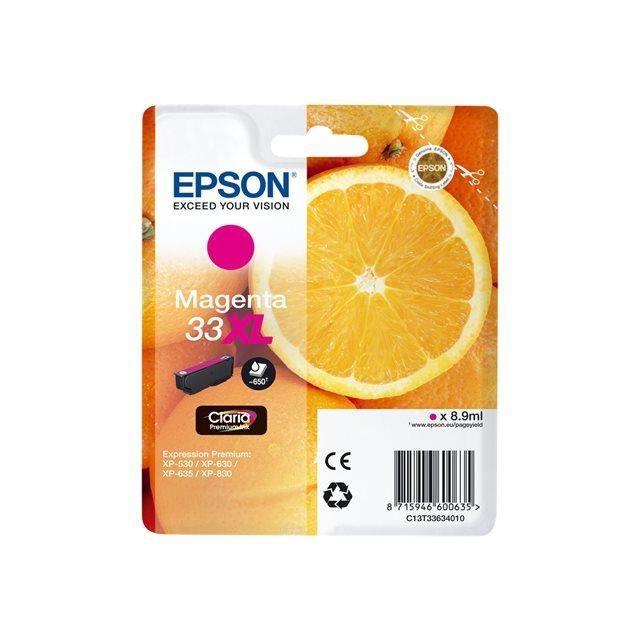 Cartouche Epson 33XL Magenta - Série Orange - Encre Claria Premium