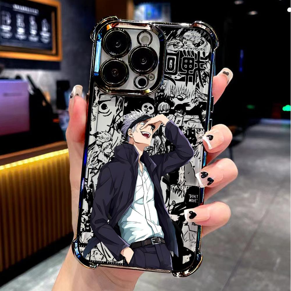 

Jujutsu Kaisens Itadori Yuji Plating Phone Case For Samsung S25 S24 S23 S22 S21 S20 FE Note20 Edge Plus Ultra 4G 5G Anti Fall Samsung S21 5G