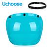 Authentic Bubble Mirror Motorcycle Helmet Three Button Type Retro Style Helmet Lenses Bubble Shield Visors Helmet Accessories