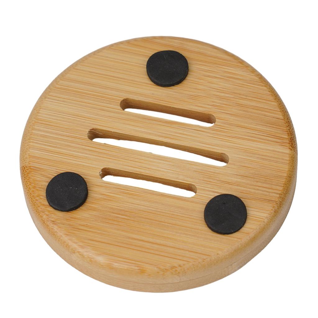 Round Soap Tray Wood High Intensity Natural Plate Rack Soap Dish Storage Holder Store Soap Wood Soap Tray 10pcs