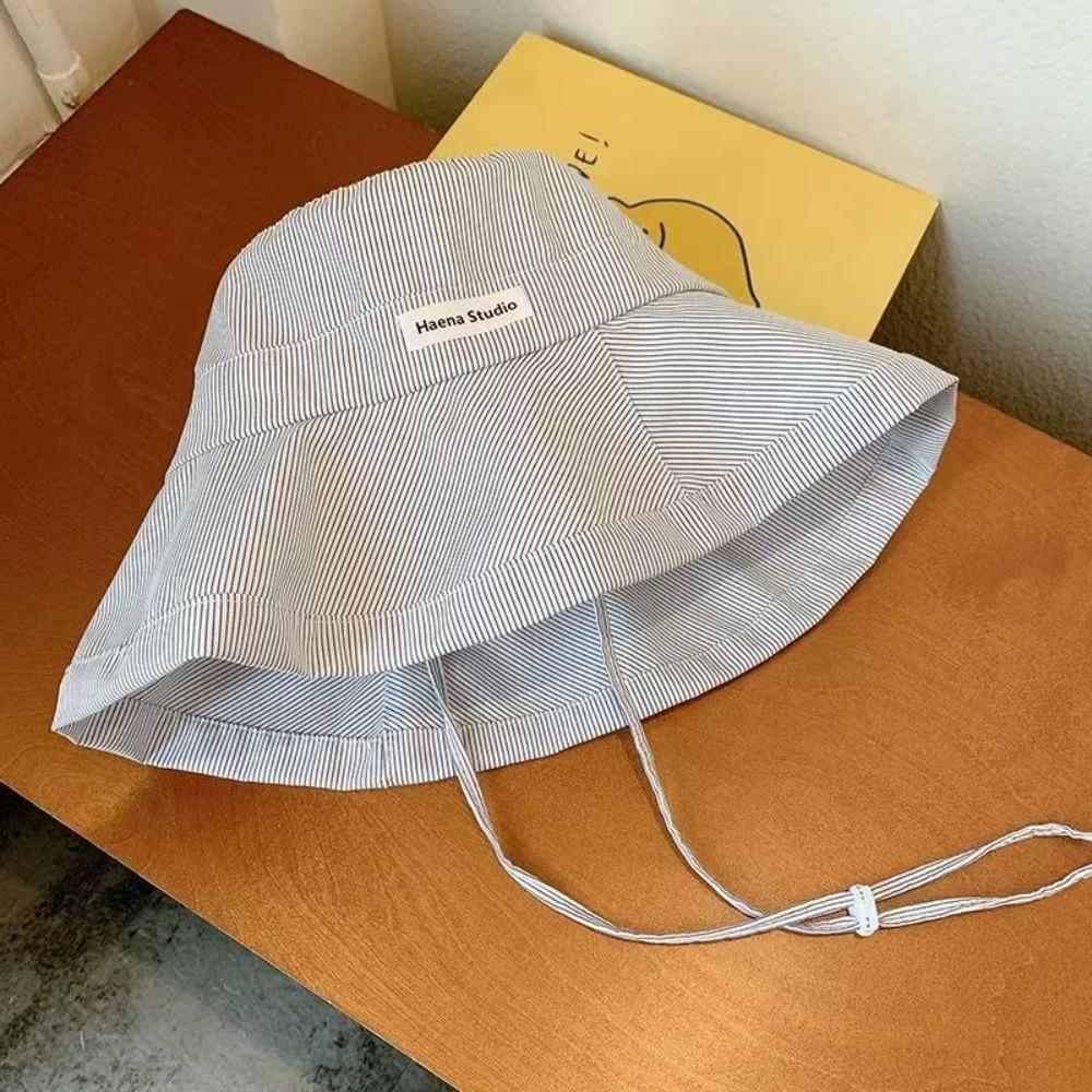 

Candy Color Fisherman Caps Striped Pattern Sun Hats Korean Style Basin Cap Women