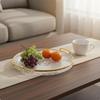 Coffee Table Centerpiece Tray Light Luxury Fluted Serving Platter MultiFunctional Round Decorative