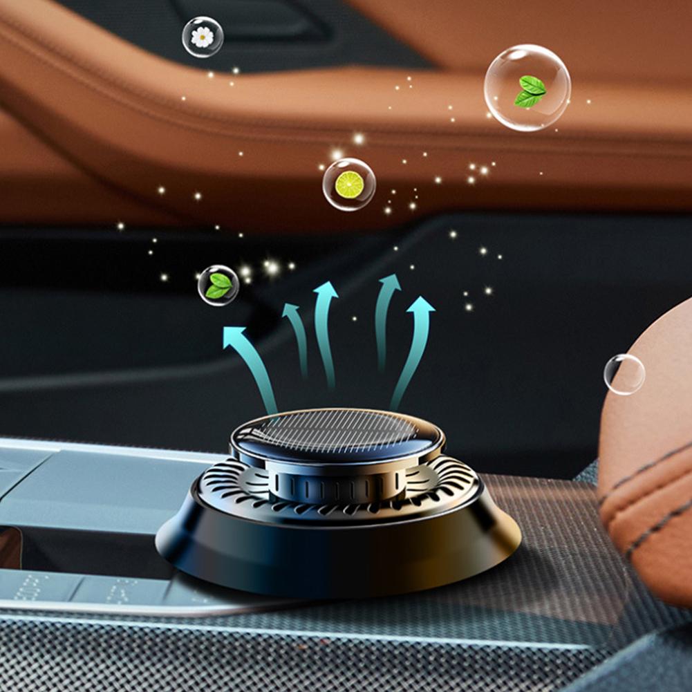 Solar Car Perfume Fragrance Long Lasting Rotating Car Aromatherapy Car Aromatherapy Ornament Deodorizing Interior Accessories