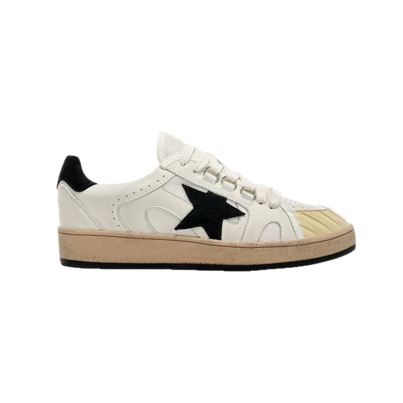 Star retro round head old star little dirty shoes 2025 new color matching lace-up casual sports little white board shoes women