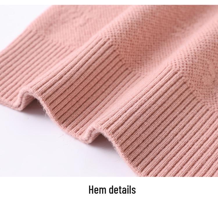 Mom's Elegant Autumn/Winter Wool Knit Sweater: Fashionable Thick Layered Top for Middle-Aged & Elderly Women