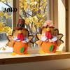 Seasonal Indoor Ornament Thanksgiving Plush Turkey Doll, Stuffed Animal Figurine, Autumn Holiday Tiered Tray Decor Harvest Tabletop Decoration