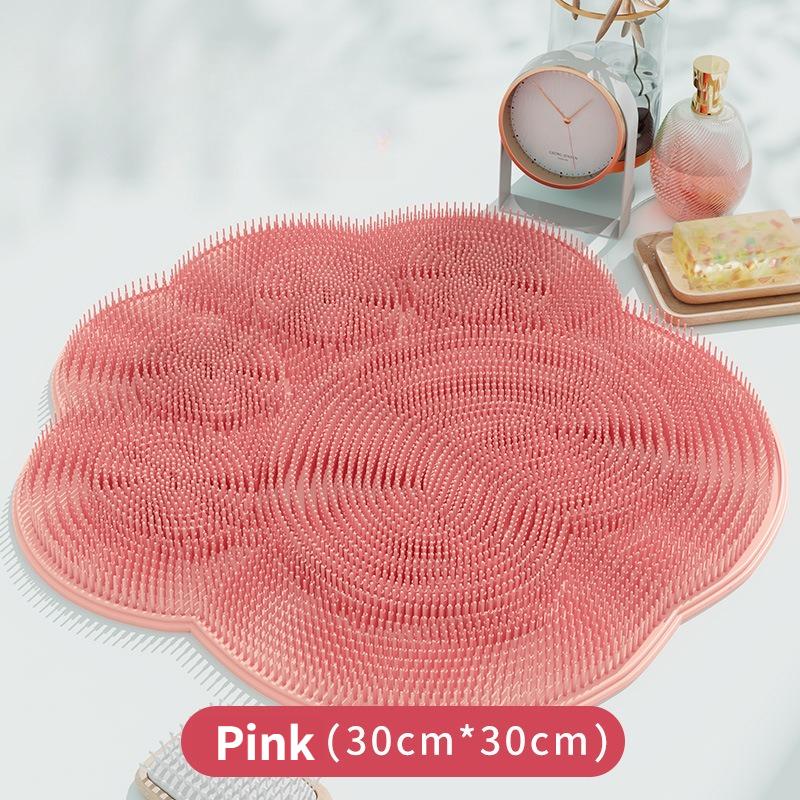 Silicone Rub Back Brush Bathroom Non-slip Wash Foot Pad Massage Shower Mat with Sucker Bath Massage Foot Exfoliating Brush Pad